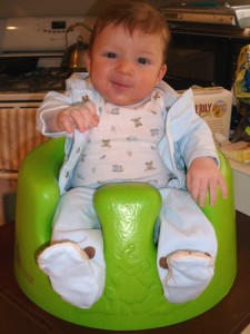 Evan in the Bumbo