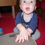 Wyatt plays the drum