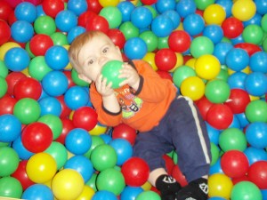 Wyatt enjoys a ball pit