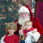 Wyatt and Evan with Santa