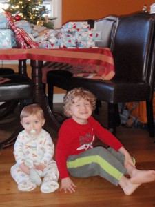 Evan and Wyatt, Christmas 2011