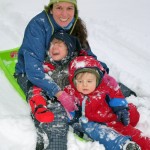 Sledding together