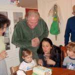 Blowing out his candle