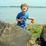 Playing on the beach