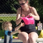 Wyatt and Mom at the pool