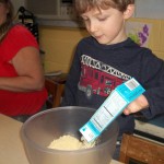 Making cornbread