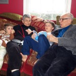 Reading to Nonna and Granddad